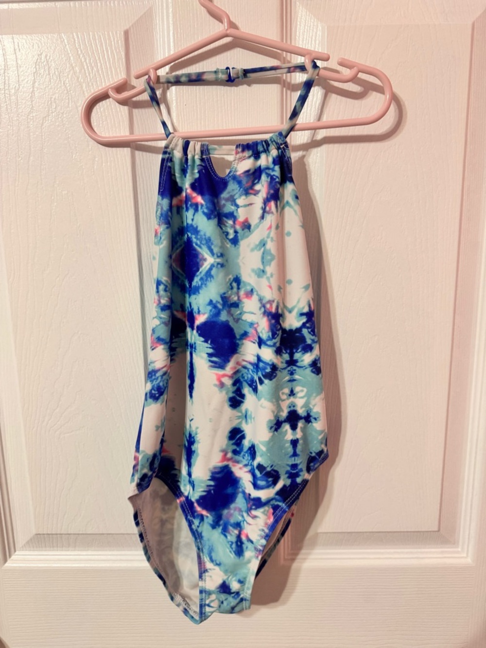 Girls size S (6-6x) Blue Tie-Dye One-Piece Swimsuit